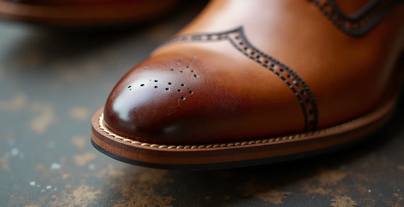 Stilvolle Kombination aus hochwertigen Lederschuhen und Tasche, die texturale Harmonie statt exakter Farbübereinstimmung zeigt.